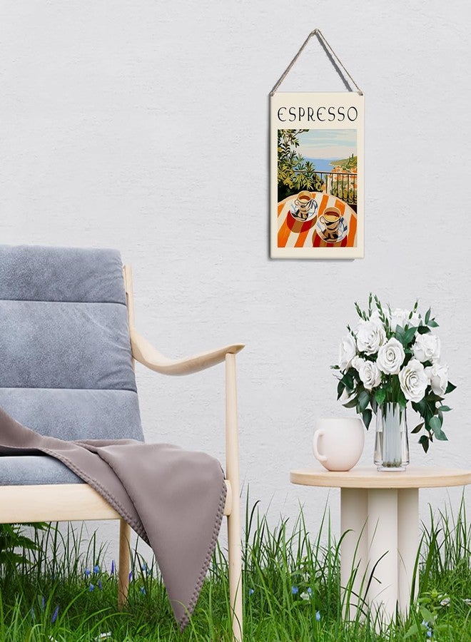 GUDIAO Vintage Italian Coffee Decoration for Coffee Bar Kitchen Coffee Decor Sign Cafe Decor Espresso Wall Art for Coffee Shop Corner Sign Coffee Lover Gifts for Home Coffee Bar Living Room Decoration - Image 5