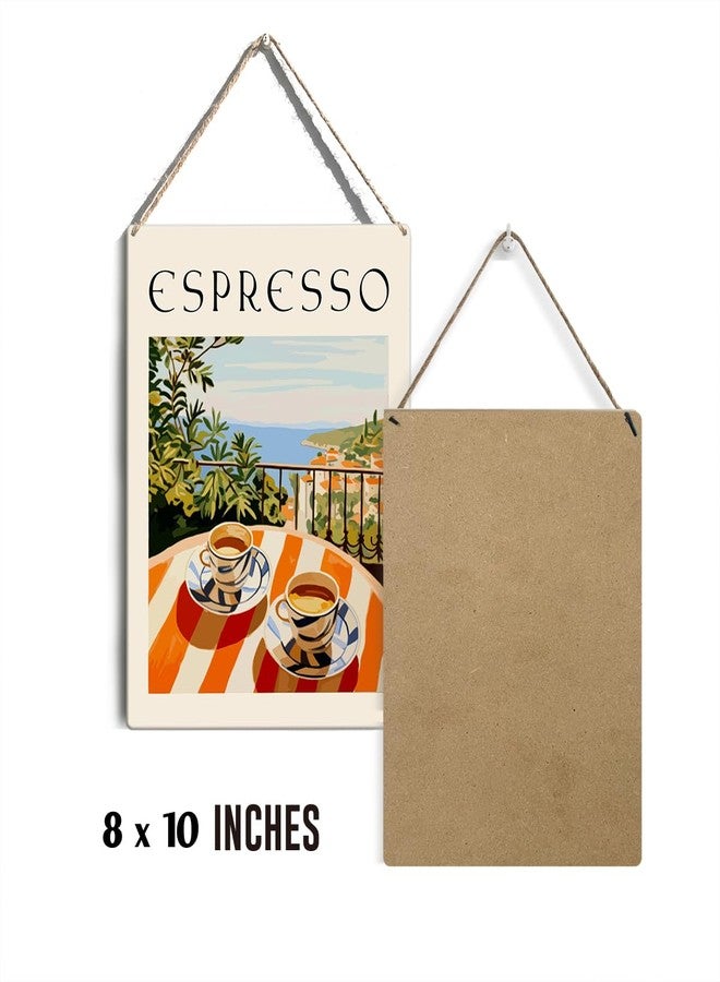 GUDIAO Vintage Italian Coffee Decoration for Coffee Bar Kitchen Coffee Decor Sign Cafe Decor Espresso Wall Art for Coffee Shop Corner Sign Coffee Lover Gifts for Home Coffee Bar Living Room Decoration - Image 2