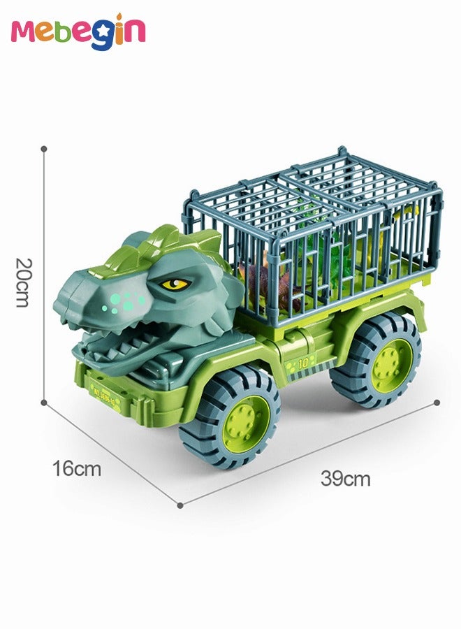 MEBEGIN Dinosaur Trucks Toys for Kids 3+Years Old, Dinosaur Monster Transport Truck with Dino Figures & Eggs, Dinosaur Cars Set with 15 realistic dinosaur models Birthday Gifts - Image 3