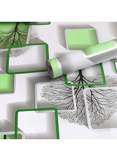 Green Box Tree Self Adhesive Wallpaper For Living Room Bedroom Office Hall Corridor Peel And Stick Vinyl Wallpaper 200 * 45Cm9Sqft