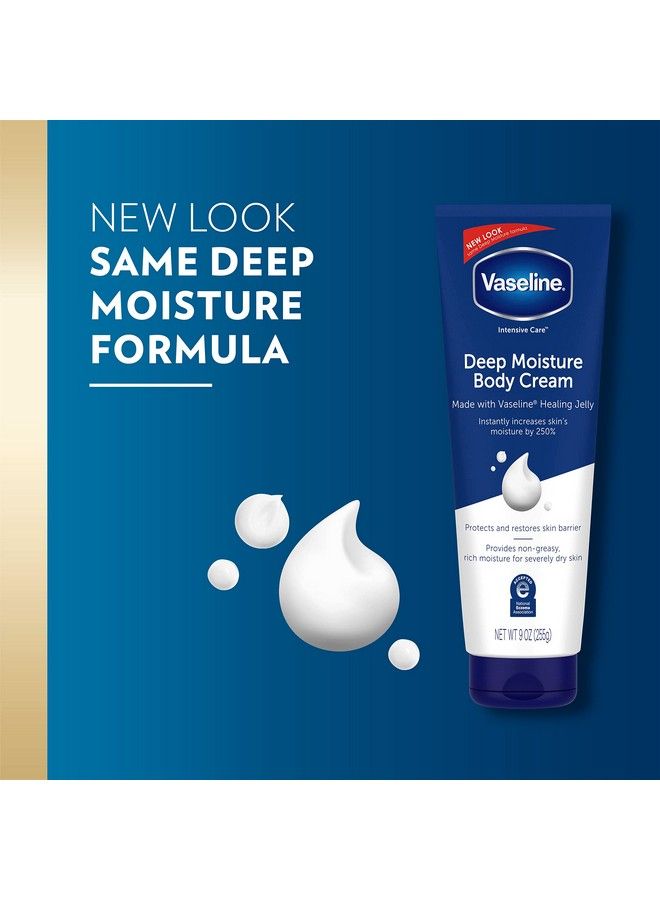 Vaseline Intensive Care Body Cream Deep Moisture 4 Pk With Healing Petroleum Jelly & Vitamin E Rich & Smooth For Dry Skin 9 Oz - Image 3
