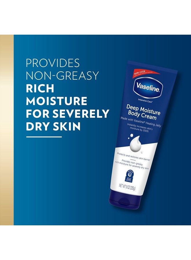 Vaseline Intensive Care Body Cream Deep Moisture 4 Pk With Healing Petroleum Jelly & Vitamin E Rich & Smooth For Dry Skin 9 Oz - Image 4