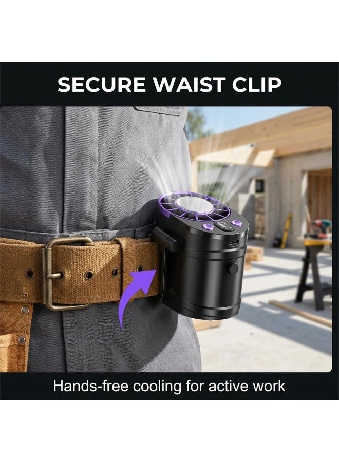 Portable Waist Worn Cooling Fan Rechargeable Personal Neck Fan for Outdoor - Image 4
