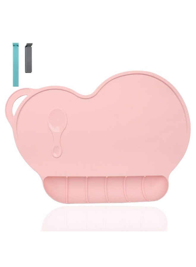 Andyken Food Catching Baby Placemat - Food Grade Silicone Reusable Travel Placemat for Kids Tiny Diner Portable Roll Up Non Slip Washable Restaurant Food Mat for Child Toddler Infant - Image 1