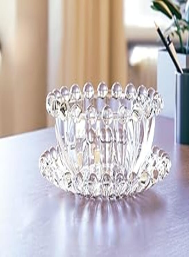set of 6 bubbles bowl with high quality made of glass transparent (6 plates with 6 bowls)