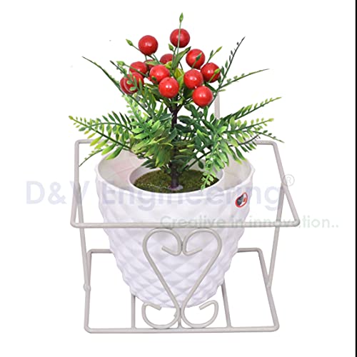 D&V ENGINEERING - Creative in innovation Hanging Flower Pot Holder Railing Potted Plant Stand for Home Balcony Décor - Grey, Set Of 4 - Image 5