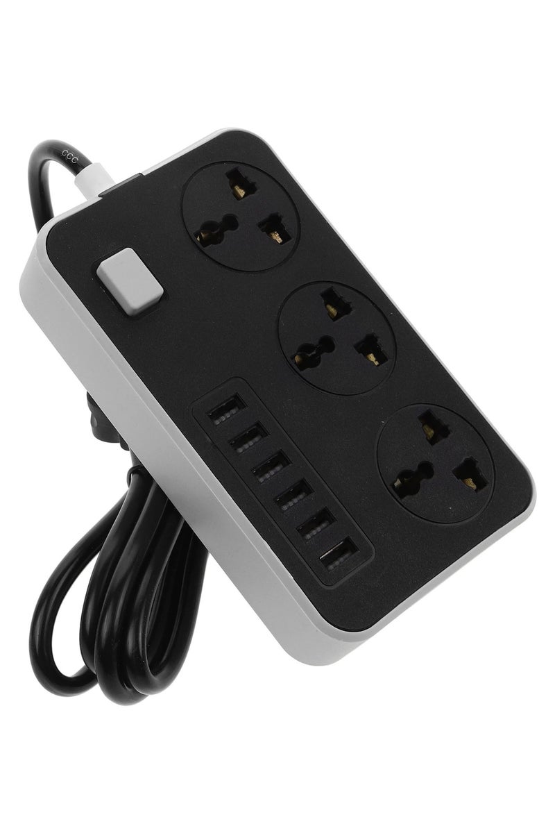 6 USB Auto Max 3.4A USB +  3 Power Socket Anti-static Power Socket with 6 USB Ports Universal Charging Socket with 2M Bold Extension Cord - Image 1