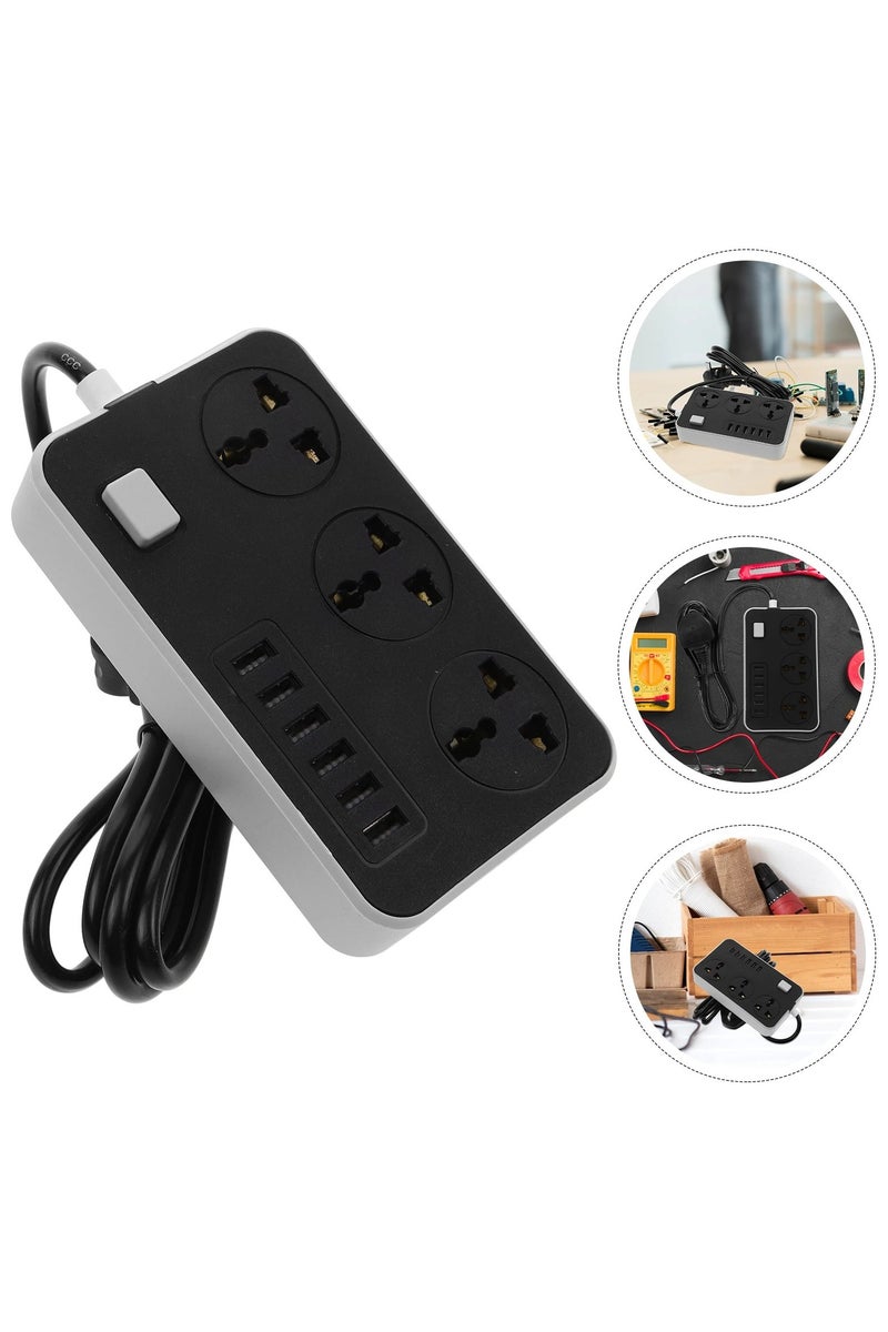 6 USB Auto Max 3.4A USB +  3 Power Socket Anti-static Power Socket with 6 USB Ports Universal Charging Socket with 2M Bold Extension Cord - Image 2