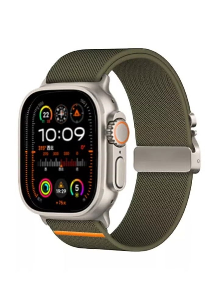 سوار ساعة رياضي متين وقوي متوافق مع ساعة Apple Watch Ultra 1/2 49 مم 46 مم 45 مم 44 مم 42 مم للنساء والرجال، حزام حلقي ناعم من النايلون المرن، أحزمة بإبزيم على شكل مظلة لساعة iWatch SE Series 10 9 8 7 6 5 4 3 2 1 SE - Image 2