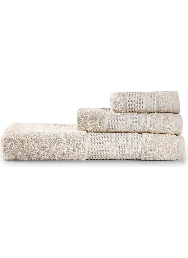 Natural Cotton 3-Piece Bath Towel Set Soft Rare 30 x 50+50 x 90+90 x 150 cm Ecru - pzsku/Z828A9C4E83AA771AB91CZ/45/_/1725724437/d86ccdfe-67c8-4e45-ae42-52b7e8f7665b