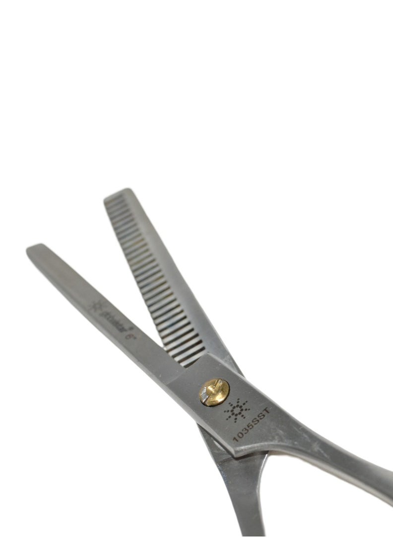 globalstar Globalstar Professional Barber Thinning Shears 6'' - Stainless Steel Hair Texturizing Scissors with Comfort Grip  - Image 3