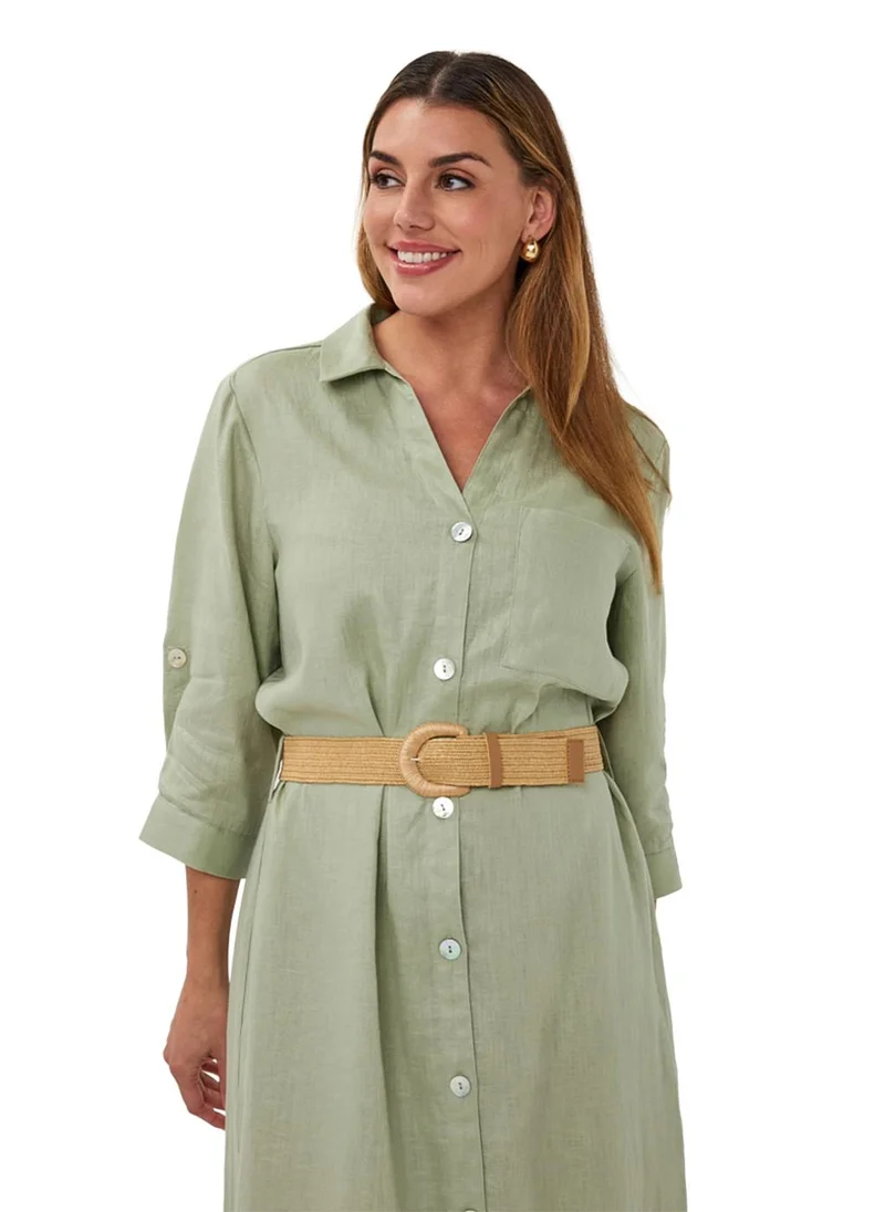 Esqualo  Esqualo Dress Long Belt Linen for Women | Best Price UAE