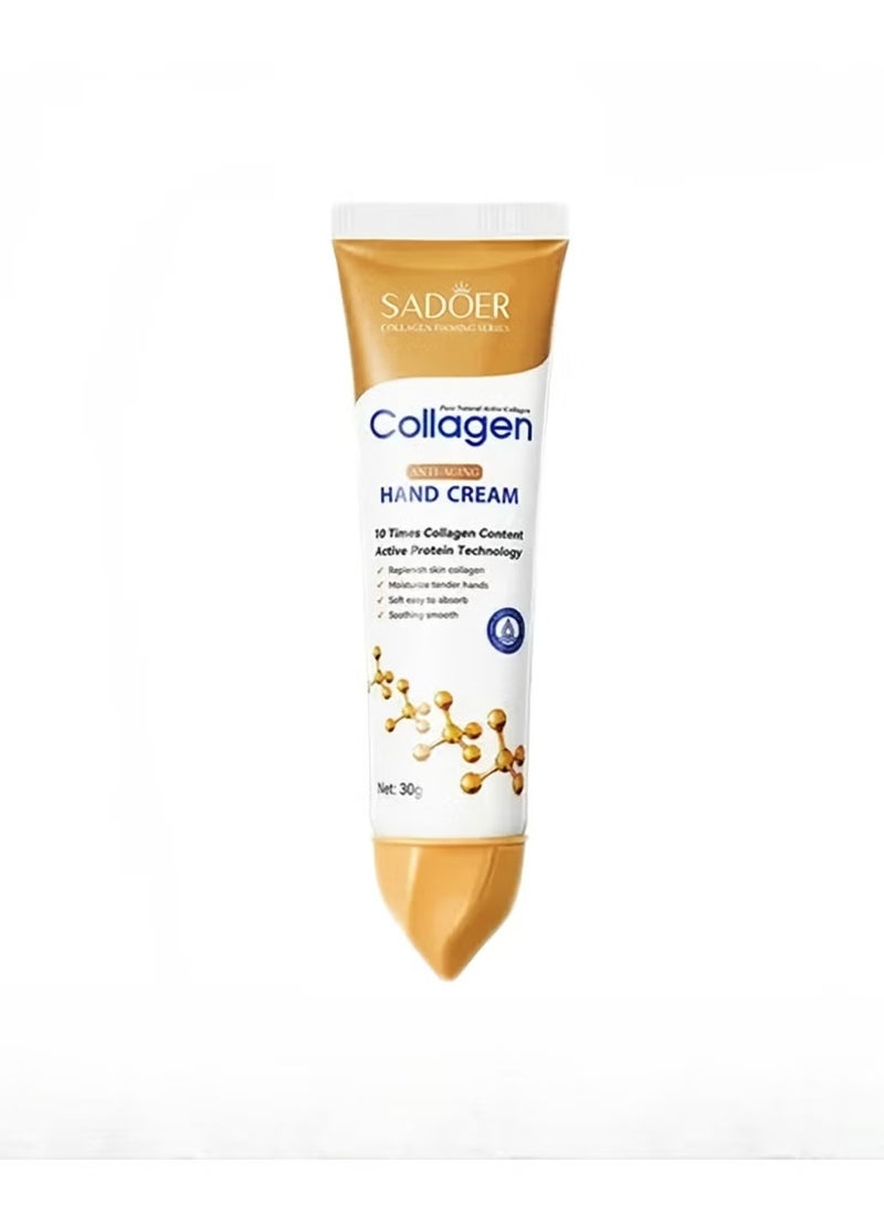 SADOER Collagen Anti Wrinkle Hand Cream, Nourishing Whitening Moisturizing Skin Care Cream, Fast Absorbing Anti Ageing Hand Cream, Smooth And Soft Skin Crack Repair Cream To Remove Wrinkles Darkness 30g - Image 2