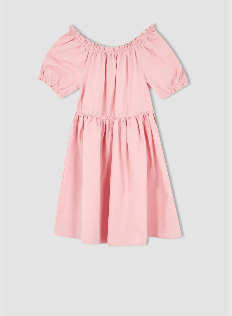 DeFacto Regular Fit Short Balloon Sleeves Mini Dress