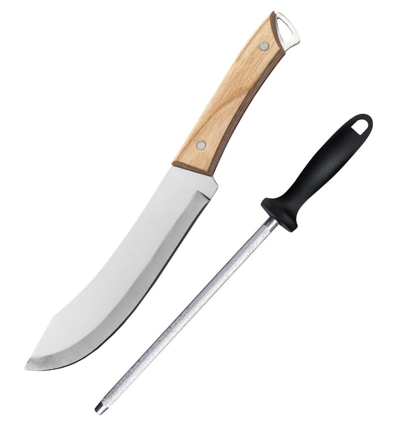 Captoola سكين الطهاة الصينية 79 بوصة كابتولا حادة مثل الشفرة مجموعة سكاكين تقطيع الخضار وسكين الجزار مع عصا الشحذ مجموعة من 2 - Image 1