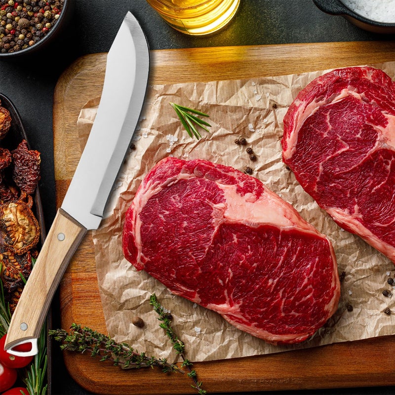 Captoola سكين الطهاة الصينية 79 بوصة كابتولا حادة مثل الشفرة مجموعة سكاكين تقطيع الخضار وسكين الجزار مع عصا الشحذ مجموعة من 2 - Image 5