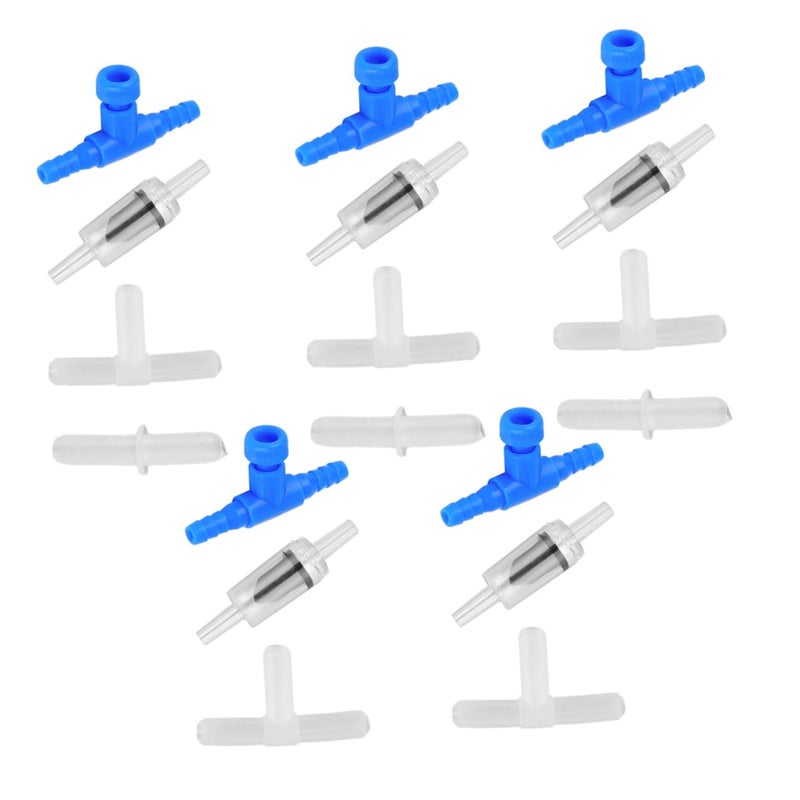 20Pcs Aquarium Air Flow Splitter Control Valve Kit with Check Valves Compact Design - Image 2