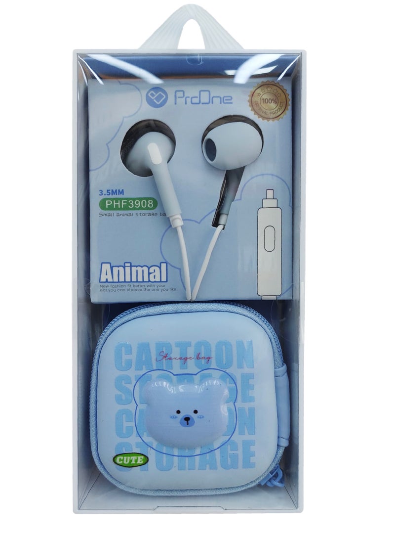 ProOne ProOne PHF3908 Handsfree With Cute Carrying Case,Wired In-Ear Headphones with Mic & Volume Control, Noise Isolating, Beautiful Design, 14.2mm Speaker, 3.5mm, Lightweight, Earphone For Kids and Adults  - Image 1