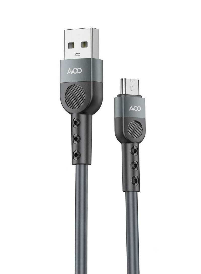 AVOO Metal Shell USB-A High-Speed Fast Charging OTG Data Cable (Black) – Smart Chip, Durable Wire for USB and Mobile Devices - Image 3