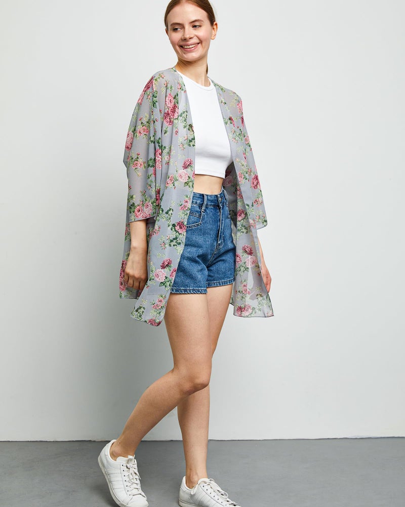Argstar Women's Kimono Cardigans Casual Summer Tops Cover up Open Front Floral Print Resort Wear/Beachwear - Image 5