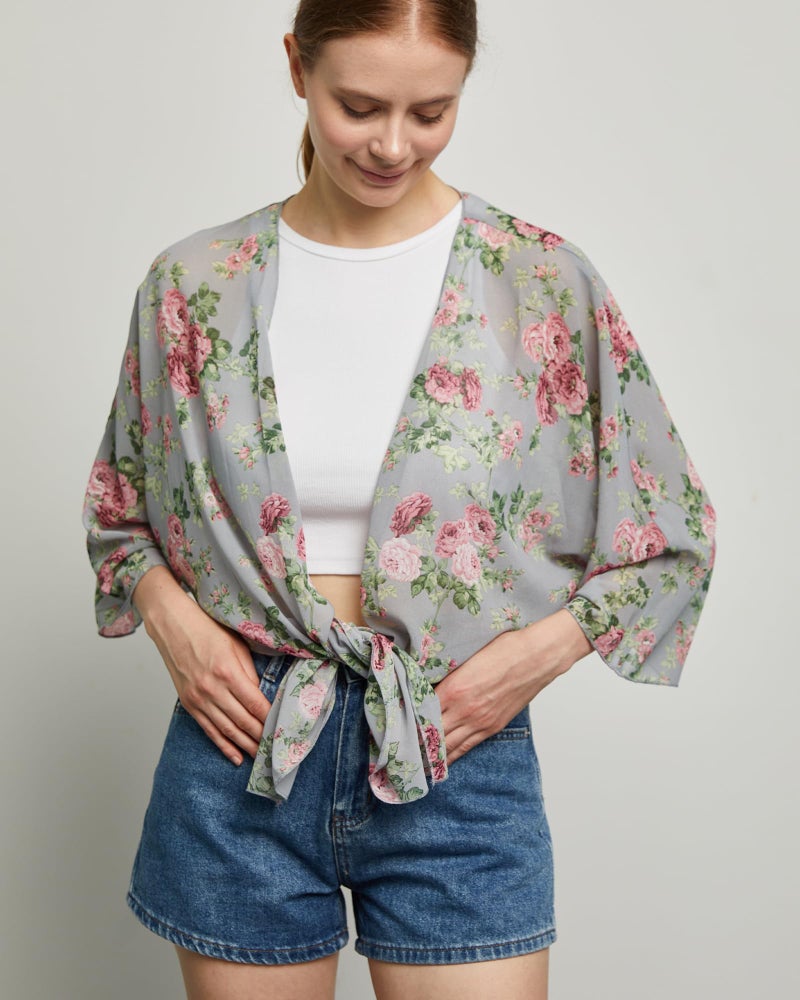 Argstar Women's Kimono Cardigans Casual Summer Tops Cover up Open Front Floral Print Resort Wear/Beachwear - Image 3
