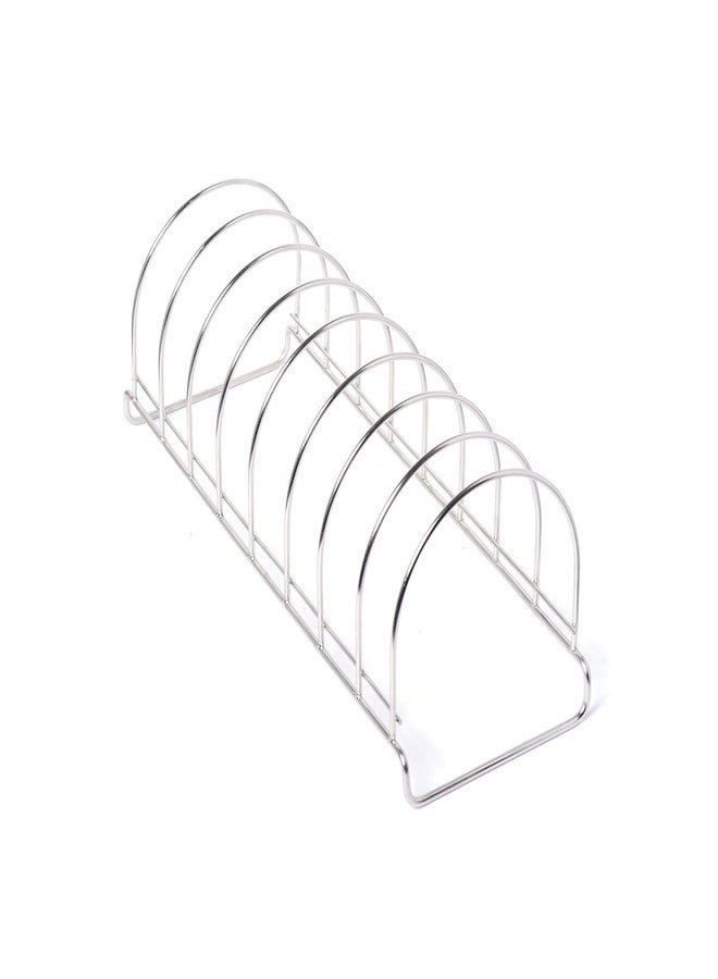 EMBASSY Stainless Steel Round 8 Section Plate Rack/Stand for Kitchen | Size - 41 cms | Thali/Utensil Rack, Plate/Dish Stand, Lid Holder - Image 1