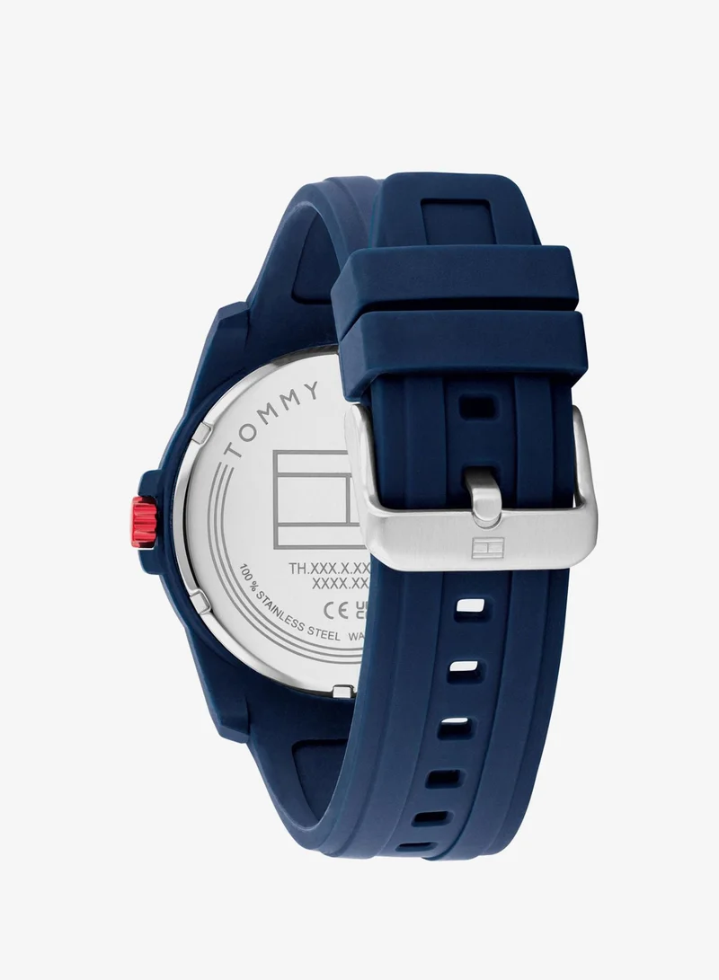Tommy Hilfiger  Mens Analog Quartz Watch With Navy Blue Silicone Bracelet - 1710595 for Men | Best Price UAE