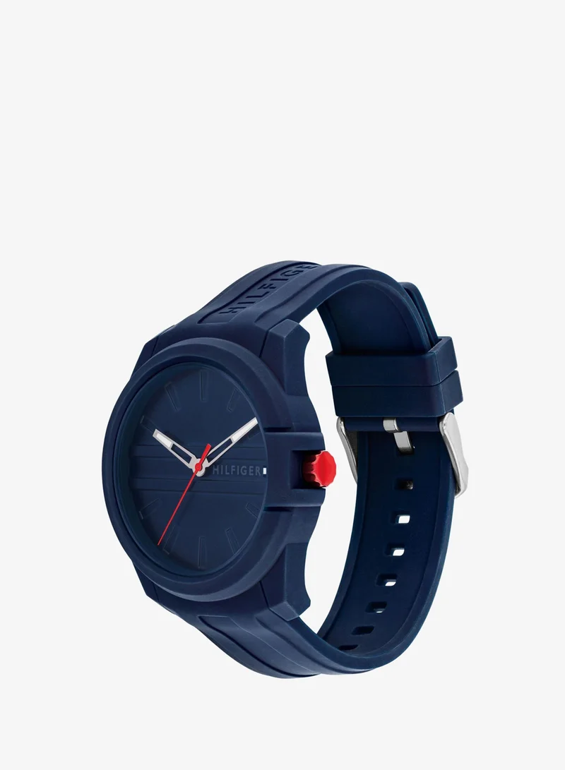 Tommy Hilfiger  Mens Analog Quartz Watch With Navy Blue Silicone Bracelet - 1710595 for Men | Best Price UAE