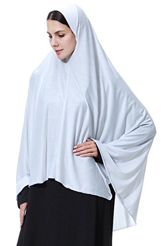 Ababalaya Women's Elegant Modest Muslim Islamic Ramadan Soft Lightweight Jersey Hijab Long Scarf,White,L - Image 4