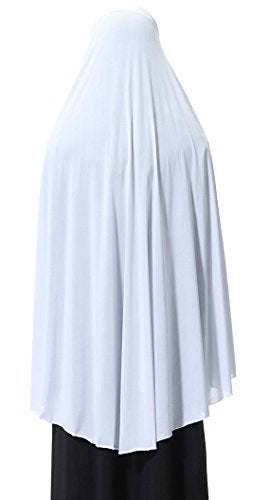 Ababalaya Women's Elegant Modest Muslim Islamic Ramadan Soft Lightweight Jersey Hijab Long Scarf,White,L - Image 2