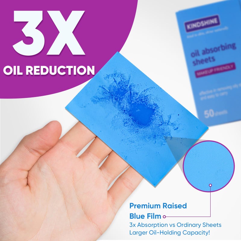 kindshine KINESHINE 100P High-Performance Oil Absorbing Sheets for Face - Makeup Friendly Blotting Papers for Oily Skin - Oil Blotting Sheets for Face, Portable Oil Wipes - Image 3