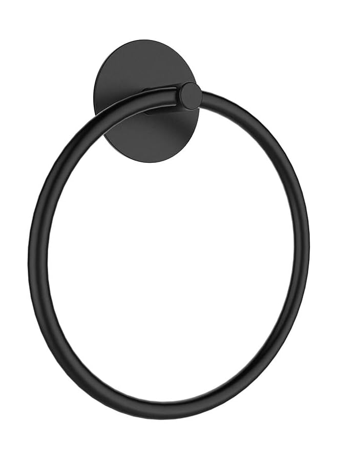 Towel Holder, Adhesive Hand Towel Holder for Bathroom Wall 304 Stainless Steel Towel Ring Towel Hanger Heavy Duty Towel Racks for Bathroom, Kitchen Matte Black
