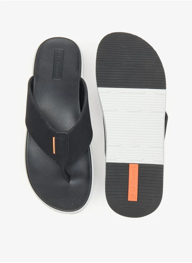 لو كونفورت Men Solid Slip-On Thong Sandals