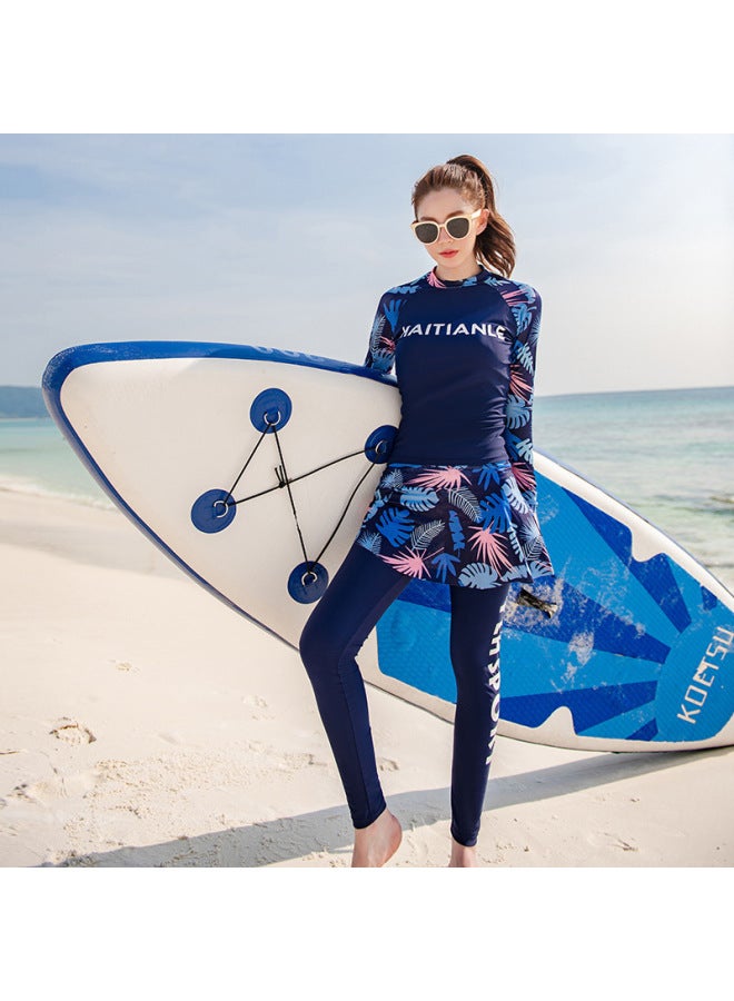 A Generation Of Swimsuit Split Boxer Skirt Conservative Belly Slim Long Sleeve Trousers Diving Surfing