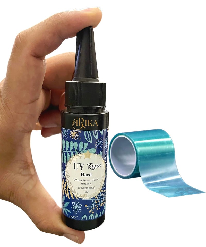 IRIKA UV Resin Pack 50g with UV Tape for Resin Art Craft NonToxic Fast Curing High Gloss Finish 