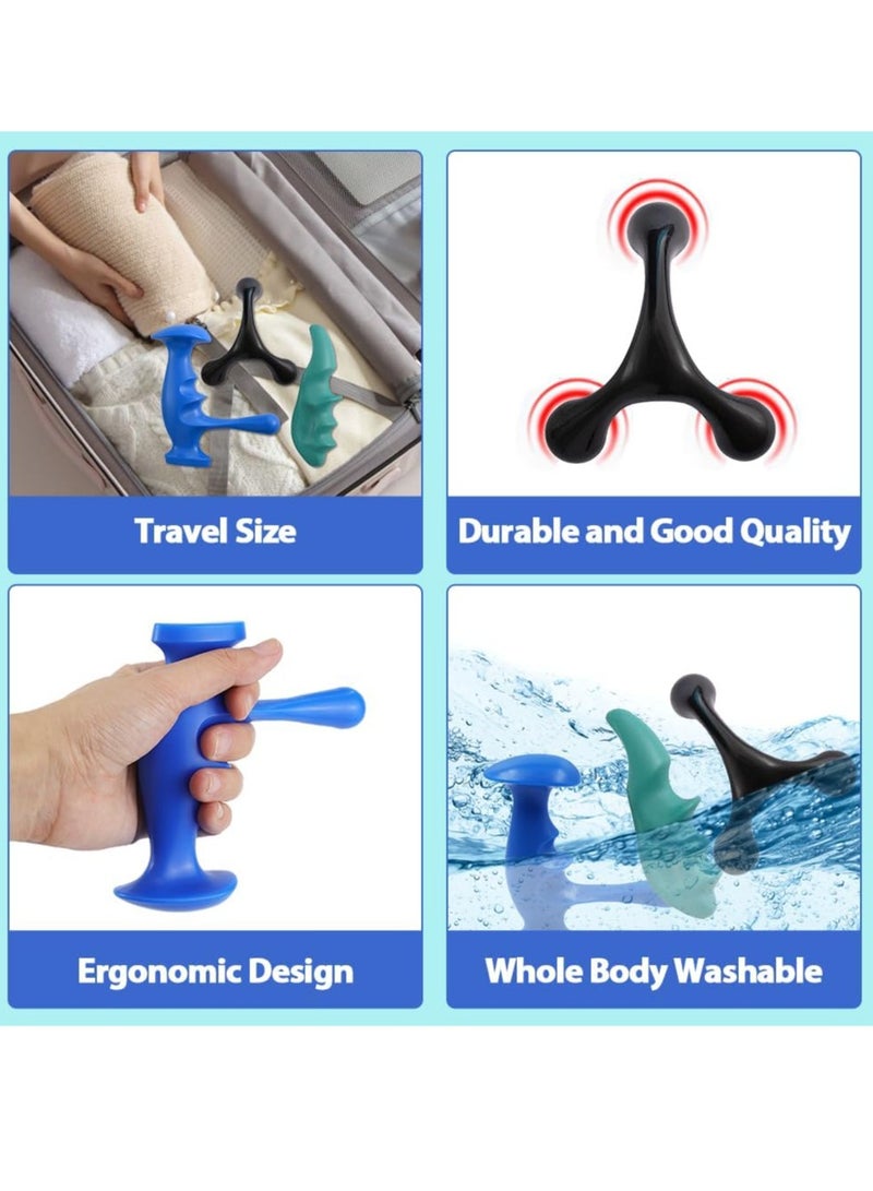 general Manual Trigger Point Massage Tool and Thumb Saver for Full Body Deep Tissue Massage, with 3-Legged Massage Knobs, Stress Relief - Image 3
