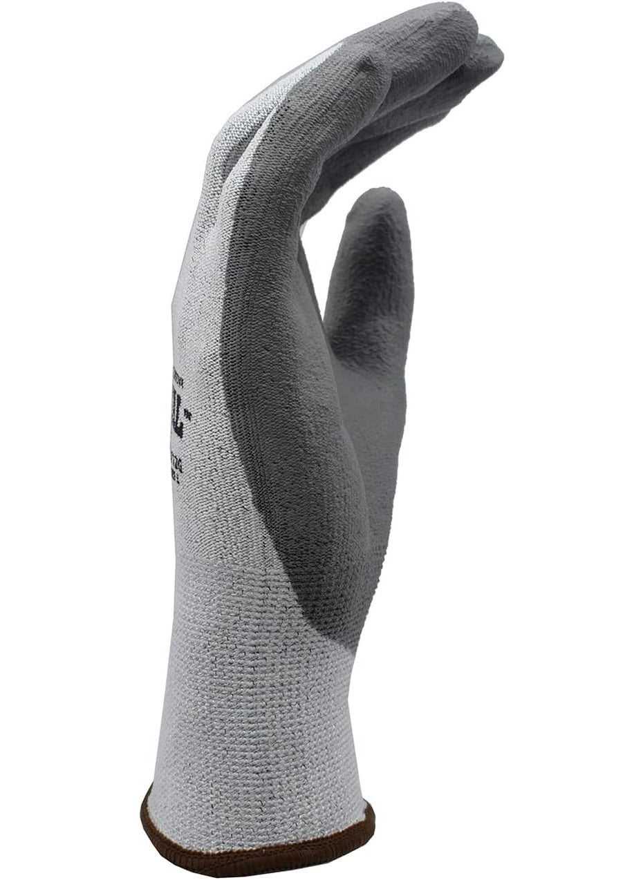 Cordova Cordova 3712GL Rival Light Gray 13Gauge HPPE Shell Gloves Gray Polyurethane Palm Coating ANSI Cut Level A2 Large  - Image 4