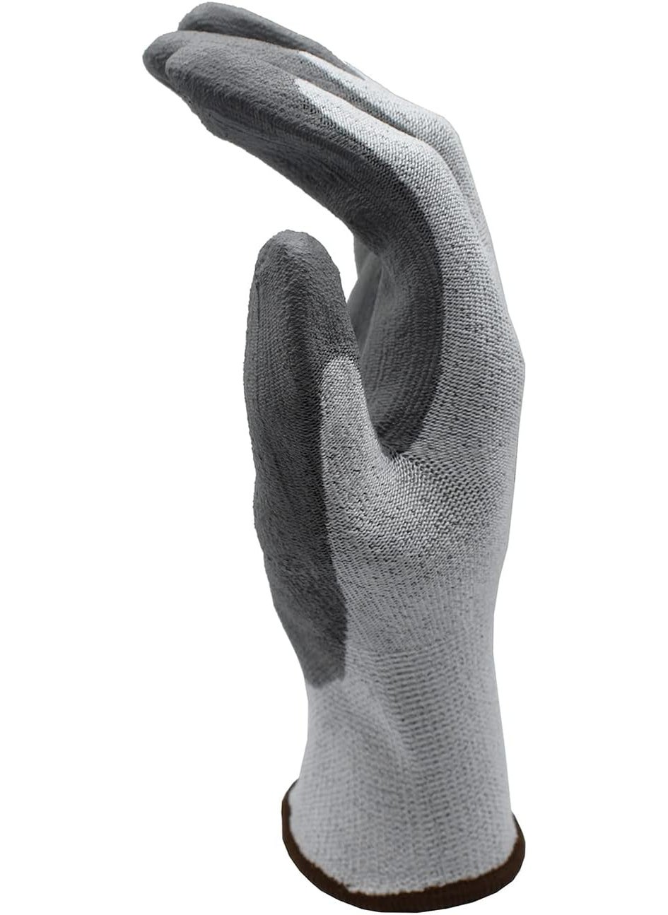 Cordova Cordova 3712GL Rival Light Gray 13Gauge HPPE Shell Gloves Gray Polyurethane Palm Coating ANSI Cut Level A2 Large  - Image 5