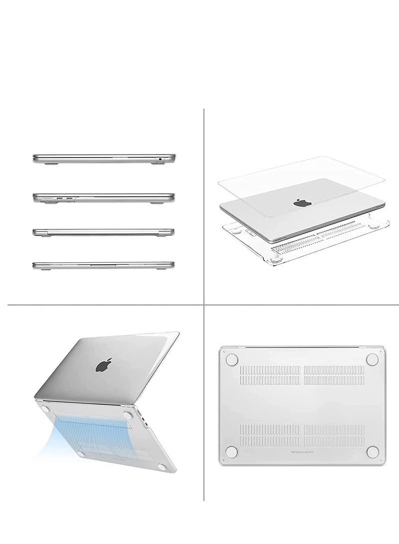 متوافق مع حافظة MacBook Air مقاس 13.6 بوصة إصدار 2022 2023، شريحة A2681 M2 مع شاشة عرض شبكية العين السائلة ومعرف اللمس، غطاء حماية من البلاستيك الصلب، شفاف كريستالي - Image 2
