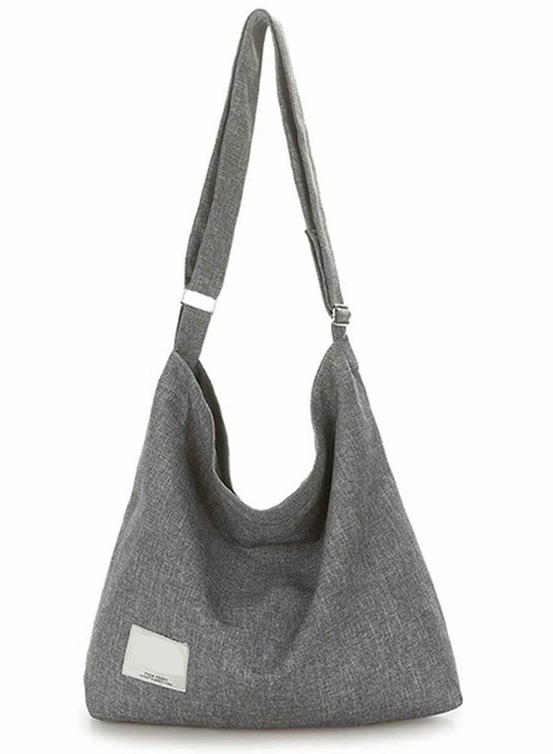 Women's Hobo Handbag Canvas Tote Bag Large Capacity Casual Shoulder Crossbody Bag Cotton Travel Daily Use 36x36x9cm - Image 1