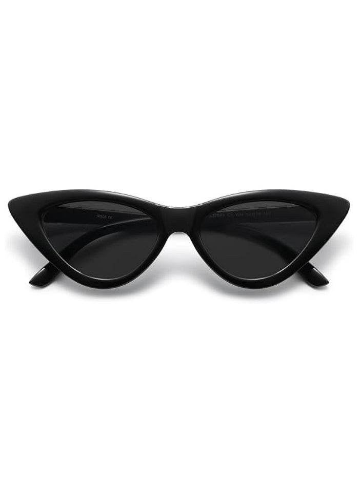Generic Women's Cat Eye Sunglasses - Vintage Oversized Plastic Frame Retro Mod Style UV400 Protection Sunglasses for Women Fashion Square Face Slimming  - Image 2