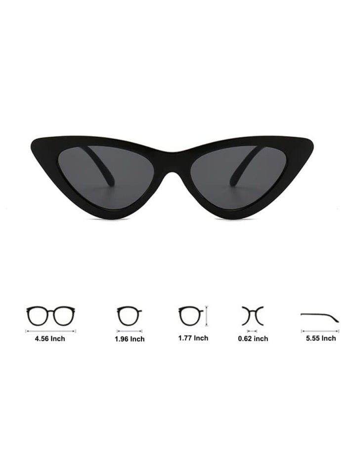 Generic Women's Cat Eye Sunglasses - Vintage Oversized Plastic Frame Retro Mod Style UV400 Protection Sunglasses for Women Fashion Square Face Slimming  - Image 3