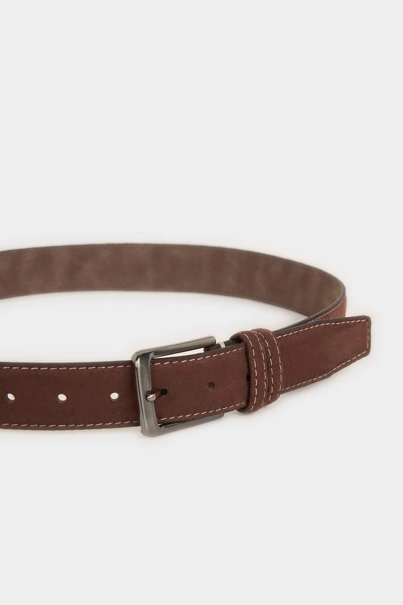 ديفاكتو Man Rectangle Clasp Faux Leather Classic Belt