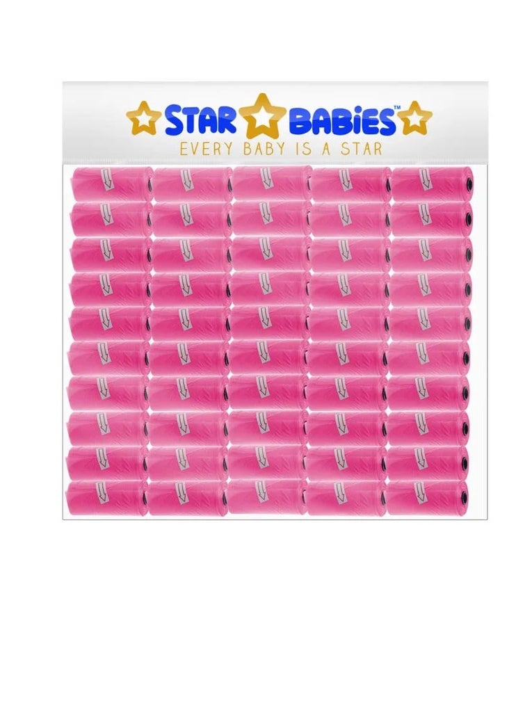 STAR BABiES Star Babies - Scented Bag Roll - Pack of 50/750 Bags - Pink  - Image 1
