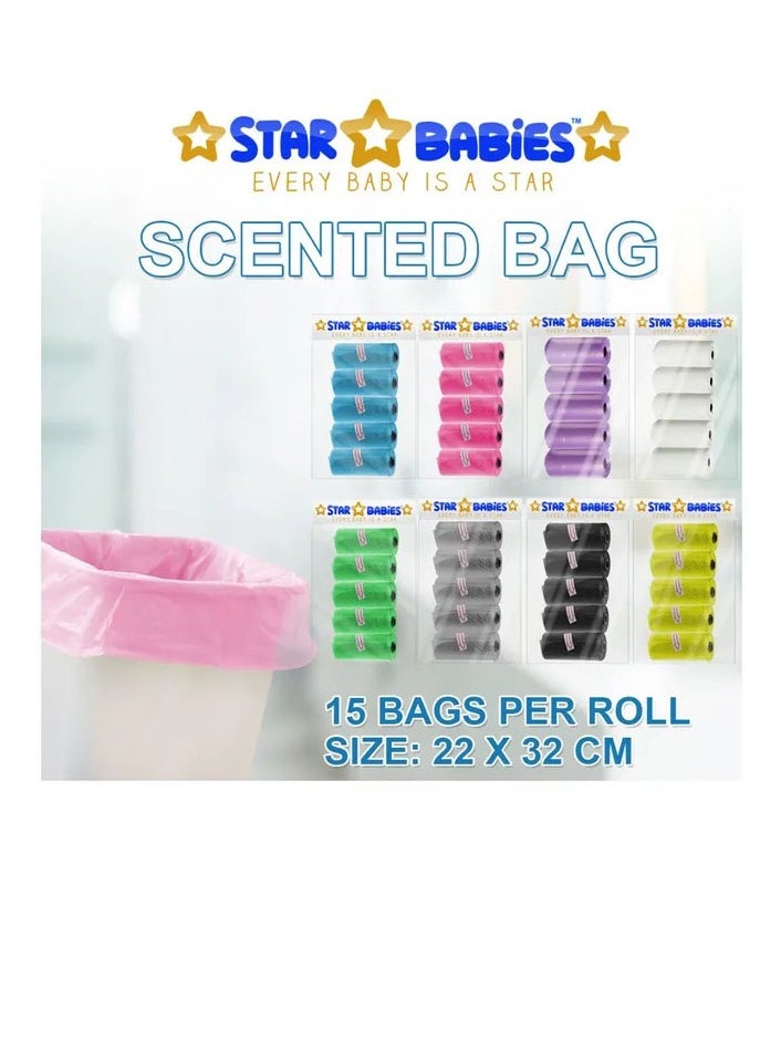 STAR BABiES Star Babies - Scented Bag Roll - Pack of 50/750 Bags - Pink  - Image 4