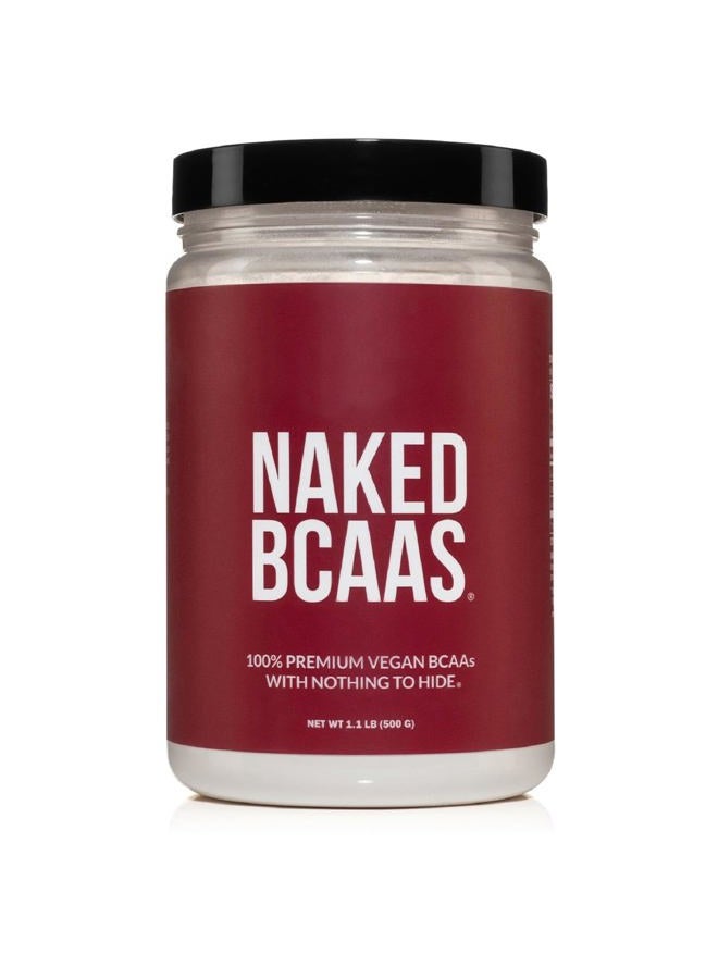 NAKED nutrition Naked BCAAs Amino Acids Powder, Only 1 Ingredient, Pure 2:1:1 Formula, Vegan Unflavored Branched Chain Amino Acids, Instantized All Natural BCAA Supplement - 500 Grams, 100 Servings - Image 1