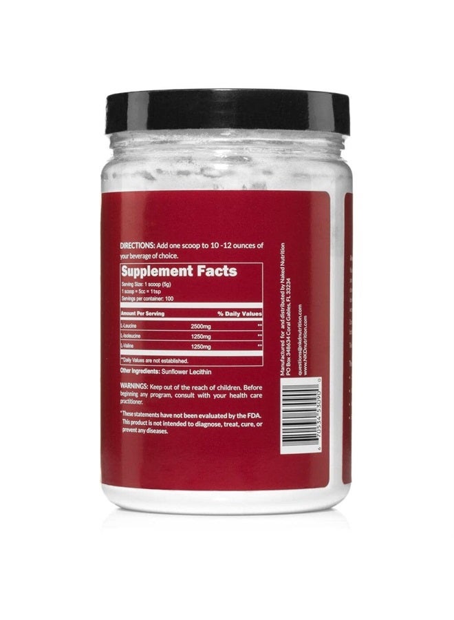 NAKED nutrition Naked BCAAs Amino Acids Powder, Only 1 Ingredient, Pure 2:1:1 Formula, Vegan Unflavored Branched Chain Amino Acids, Instantized All Natural BCAA Supplement - 500 Grams, 100 Servings - Image 5