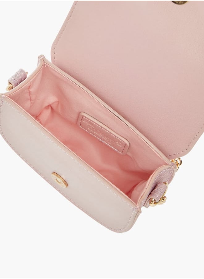 Little Missy - Girls Bow Accent Crossbody Bag with Chain Strap and Button Closure - Image 1