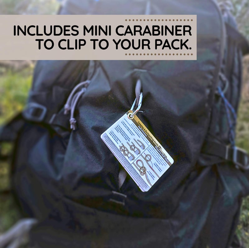 ReferenceReady Outdoor Knots - Waterproof Knot Tying Cards with Mini Carabiner - Includes 22 Rope Knots for Camping, Backpacking, and Scouting Scenarios - Image 4