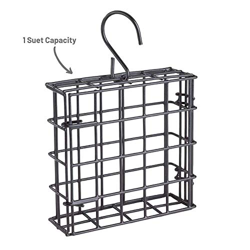 More Birds Suet Cage Bird Feeder, Fruit and Suet Feeder, Single Cake Capacity ,Black - Image 3